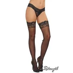 BAS TRANSPARENT AVEC BOUCLE - NOIR -Vibrateurs boutique 0081 black front crop