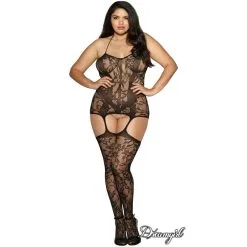 ROBE EN DENTELLE ET FILET -Vibrateurs boutique 0145x black front crop