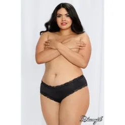 DREAMGIRL - CULOTTE EN MICROFIBRE - NOIR -Vibrateurs boutique 1434x black front 1