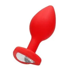 OUCH! DIAMOND HEART BUTT PLUG - REGULIER - ROUGE