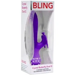 BLING - CRYSTAL BUTTERFLY DUAL G - MAUVE -Vibrateurs boutique 51s fltuxil. ac sl1200