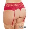 PORTE-JARRETELLE EN DENTELLE- ROUGE -Vibrateurs boutique 8735x red back crop