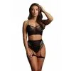 LE DÉSIR - 2PC BRA SET WITH GATERS - NOIR