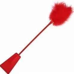 OUCH! CROP WITH FEATHER - ROUGE -Vibrateurs boutique croop