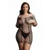 LE DÉSIR - DUO NET SLEEVED MINI DRESS - PLUS SIZE -Vibrateurs boutique des010blkosx