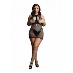 LE DÉSIR - DUO NET OPEN CUP MINI DRESS - PLUS SIZE