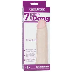 VAC-U-LOCK NATURAL THIN DONG 7" FLESH -Vibrateurs boutique dj1015 06 bx 02