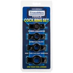 TITANMEN TOOLS COCK RING SET NOIR -Vibrateurs boutique dj3503 05 cd 02