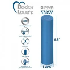 Ribbed - Stroker Sleeve - Blue Transparent