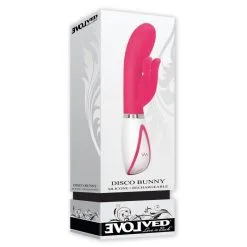 SILICONE RECHARGEABLE DISCO BUNNY ROSE -Vibrateurs boutique ev009384 2