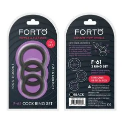 FORTO - ANNEAU D'ERECTION - F61 - 3 PIÈCES C-RINGS - NOIR
