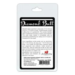 DIAMOND BUTT PLUG ALUMINIUM 83MM X 30MM NOIR