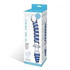 GLÄS - 10'' MR. SWIRLY DOUBLE ENDED GLASS DILDO& BUTT PLUG