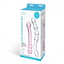 GLÄS - 2 PIECE DOUBLE PLEASURE GLASS DILDO SET