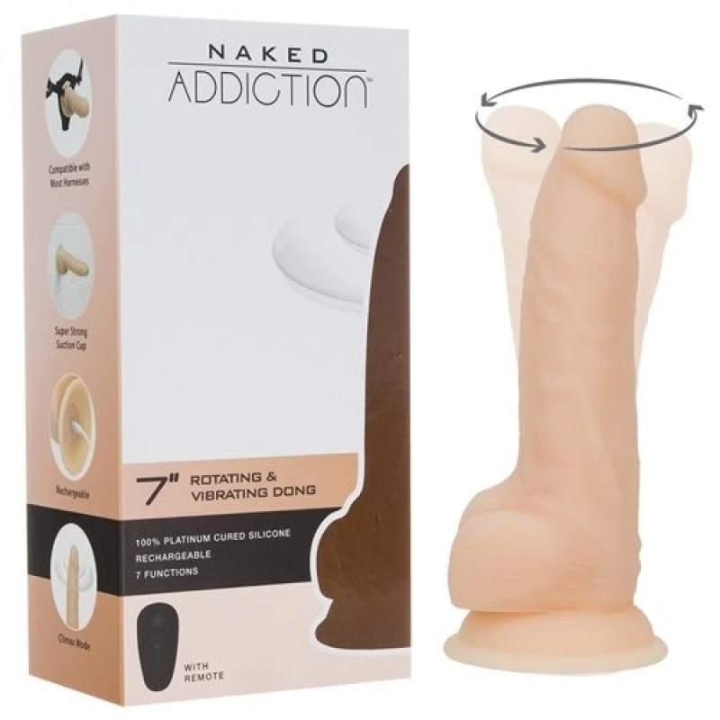 NAKED ADDICTION - 7'' ROTATING & VIBRATION DILDO WITH REMOTE CONTROL - VANILLE 5 NAKED ADDICTION - 7'' ROTATING & VIBRATION DILDO WITH REMOTE CONTROL - VANILLE – Image 3