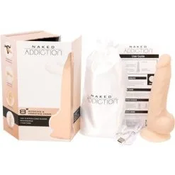 NAKED ADDICTION - 8'' ROTATING AND VIBRATING DONG - VANILLE -Vibrateurs boutique naked addiction 8 rotating vibrating dong 88125 1408030924563
