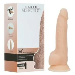 NAKED ADDICTION - 8'' DUAL DENSITY DONG - VANILLE -Vibrateurs boutique naked addiction 8 silicone dual density dong 88025 packaging and product26111954992