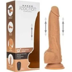 NAKED ADDICTION - 9'' THRUSTING DONG - CARAMEL -Vibrateurs boutique naked addiction 9 thrusting dong with remote caramel 88425 thrusting caramel box 0616101234364