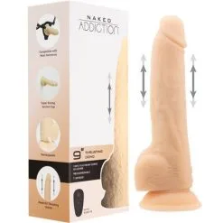 NAKED ADDICTION - 9'' THRUSTING DONG - VANILLE -Vibrateurs boutique naked addiction 9 thrusting dong with remote vanilla 1 88225 naked addiction thrusting dong box angle209035115493 1