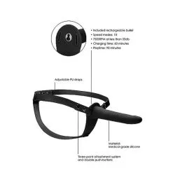 OUCH! VIBRATING SILICONE STRAP-ON - AJUSTABLE - NOIR -Vibrateurs boutique ou466blk 3