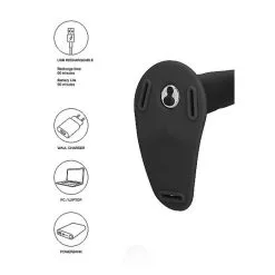 OUCH! VIBRATING SILICONE STRAP-ON - AJUSTABLE - NOIR -Vibrateurs boutique ou466blk 4