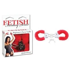 FF RED BEGINNER'S FURRY CUFFS 14 FF RED BEGINNER'S FURRY CUFFS -Vibrateurs boutique pd3800 15 05