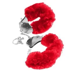 RED FURRY LOVE CUFFS -Vibrateurs boutique pd3804 15 02