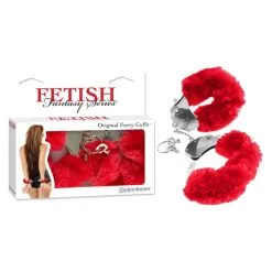 RED FURRY LOVE CUFFS -Vibrateurs boutique pd3804 15 05