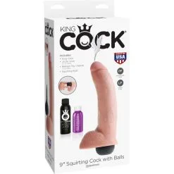 KING COCK 9" SQUIRTING COCK W/ BALLS FLESH -Vibrateurs boutique pd5603 21 1