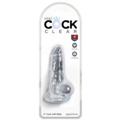 King Cock Clear 4" Cock With Balls -Vibrateurs boutique pd5750 20 2