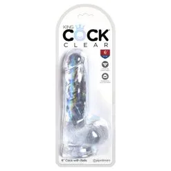 King Cock Clear 6" Cock With Balls -Vibrateurs boutique pd5752 20 2
