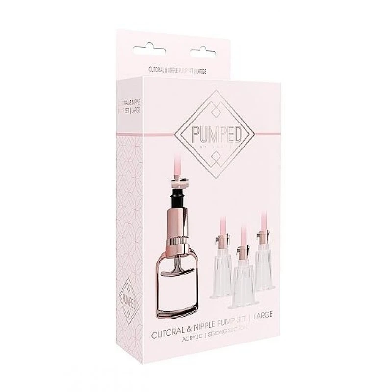 PUMPED - CLITORAL & NIPPLE PUMP SET LARGE - OR ROSE 3 PUMPED - CLITORAL & NIPPLE PUMP SET LARGE - OR ROSE