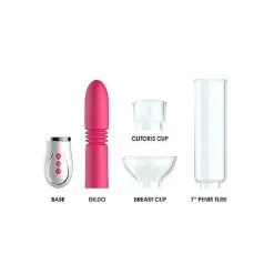 PUMPED - THUSTER - 4 IN 1 RECHARGEABLE COUPLES PUMP KIT - ROSE -Vibrateurs boutique pmp031pnk 5
