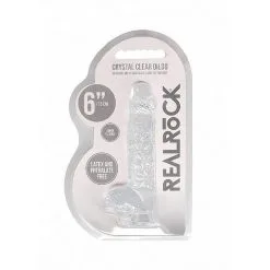 REALROCK - 6'' REALISTIC DILDO WITH BALLS - TRANPARENT -Vibrateurs boutique rea090tra 2048x2048
