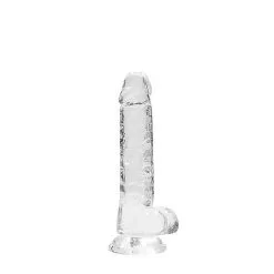 REALROCK - 7'' REALISTIC DILDO WITH BALLS - TRANSPARENT