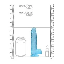 REALROCK - 6'' REALISTIC DILDO WITH BALLS - BLEU -Vibrateurs boutique reableu