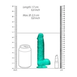 REALROCK - 6'' REALISTIC DILDO WITH BALLS - TURQUOISE 8 REALROCK - 6'' REALISTIC DILDO WITH BALLS - TURQUOISE -Vibrateurs boutique real rock 6