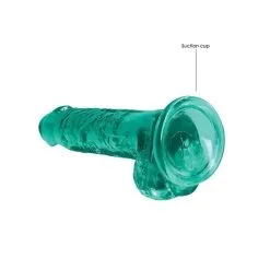 REALROCK - 7'' REALISTIC DILDO WITH BALLS - TURQUOISE -Vibrateurs boutique realrock77