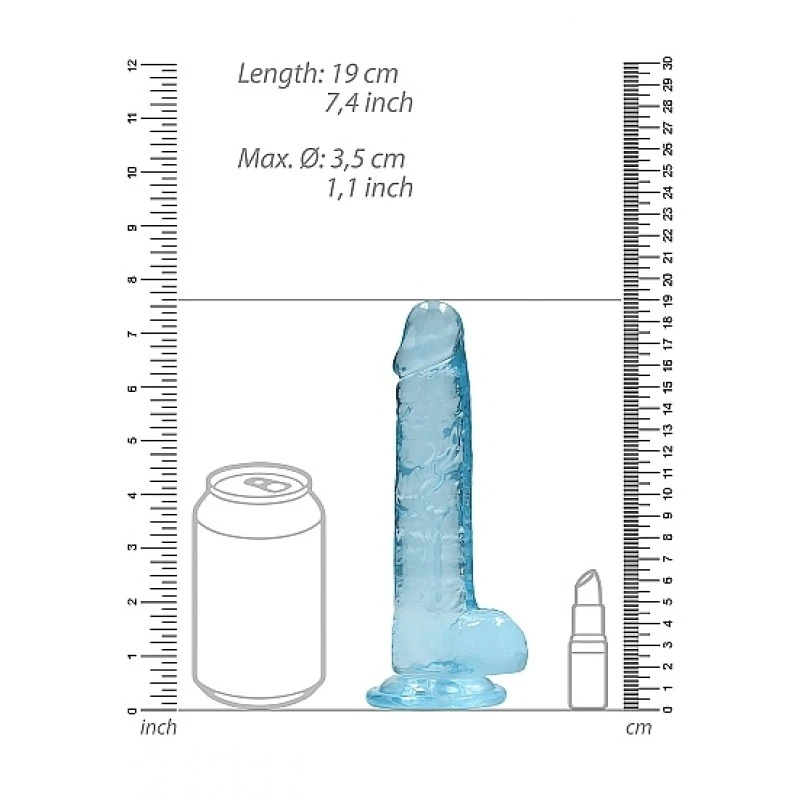 REALROCK - 7'' REALISTIC DILDO WITH BALLS - BLEU 5 REALROCK - 7'' REALISTIC DILDO WITH BALLS - BLEU – Image 3
