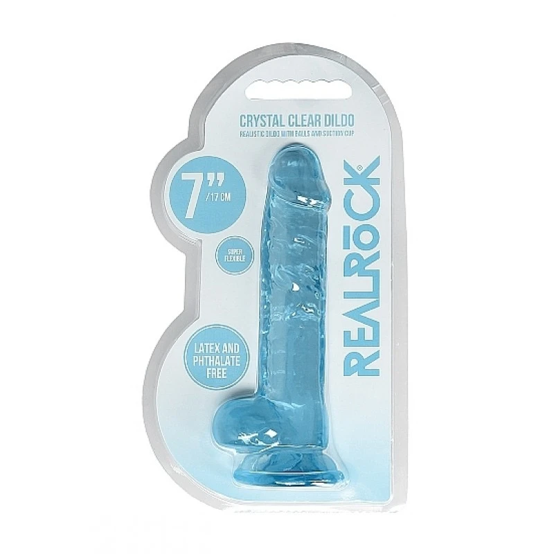 REALROCK - 7'' REALISTIC DILDO WITH BALLS - BLEU 3 REALROCK - 7'' REALISTIC DILDO WITH BALLS - BLEU