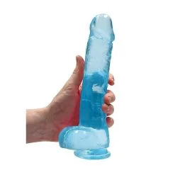 REALROCK - 9 '' REALISTIC DILDO WITH BALLS - BLEU -Vibrateurs boutique realrock 9 blbl
