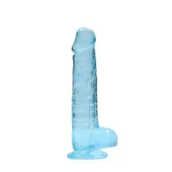 REALROCK - 8 '' REALISTIC DILDO WITH BALLS - BLEU -Vibrateurs boutique realrock bleu 8