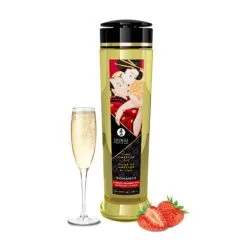 SHUNGA HUILE À MASSAGE - ROMANCE - VIN PÉTILLANT À LA FRAISE