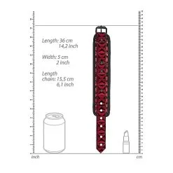 OUCH! LUXURY HAND CUFFS - BOURGOGNE 7 OUCH! LUXURY HAND CUFFS - BOURGOGNE -Vibrateurs boutique shots ouch luxury handcuffs burgundy ou341bur 8714273928610 dimension detail