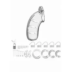 MODEL03 - CHASTITY - 4.5'' - COCK CAGE - TRANSPARE