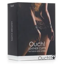 OUCH! LEATHER CUFFS - NOIR -Vibrateurs boutique stou048blk 2