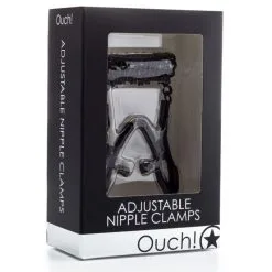 OUCH! ADJUSTABLE NIPPLE CLAMPS - NOIR -Vibrateurs boutique stou077blk 2