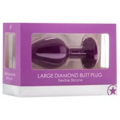 OUCH! DIAMOND BUTT PLUG - LARGE - MAUVE -Vibrateurs boutique stou182pur 2