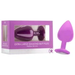 OUCH! DIAMOND BUTT PLUG - EXTRA LARGE - MAUVE