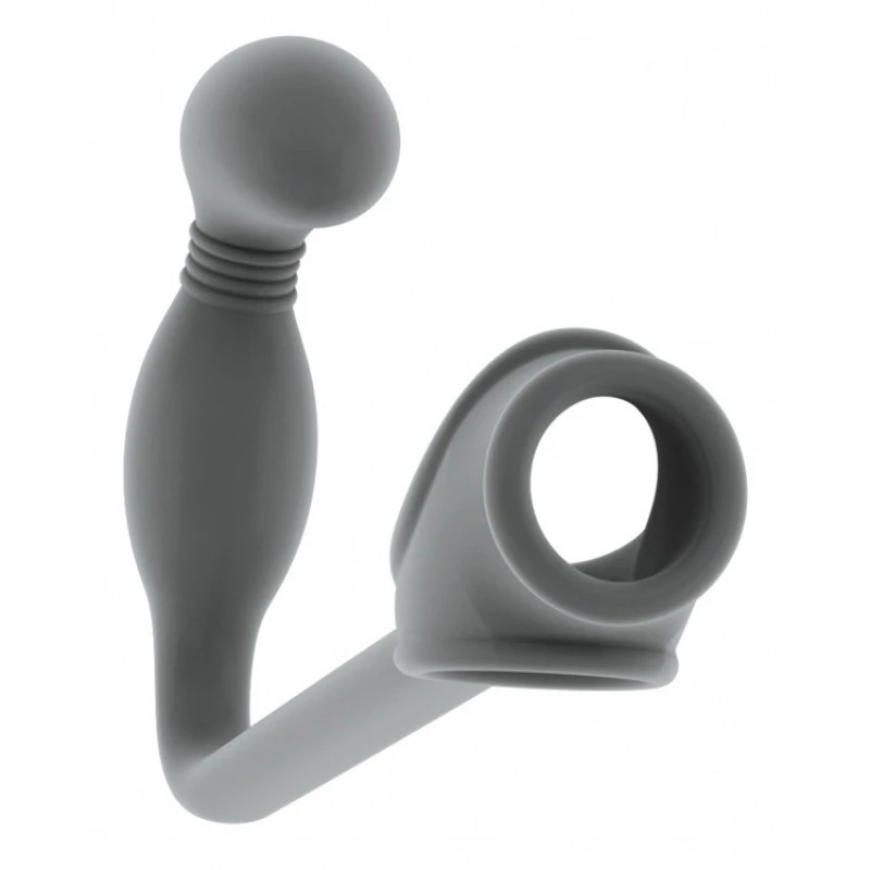 N02 BUTT PLUG WITH COCKRING GREY SONO 3 N02 BUTT PLUG WITH COCKRING GREY SONO